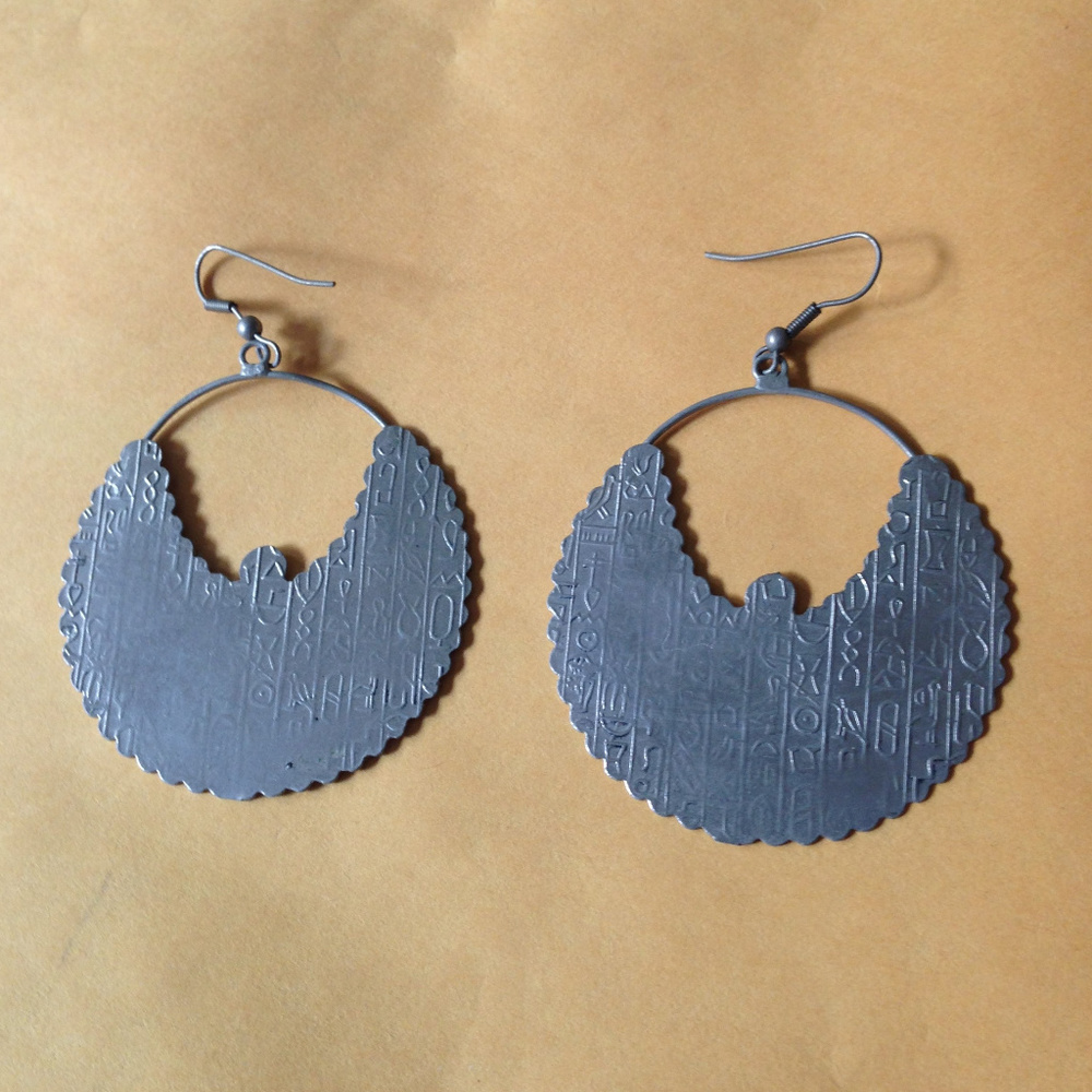 Egyptian Eagle Earrings in Silver